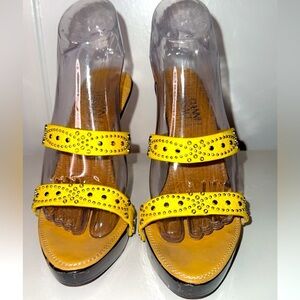 Versace Studded High Heel Mule Slide on Sandals Size 39 Fits an 8.5